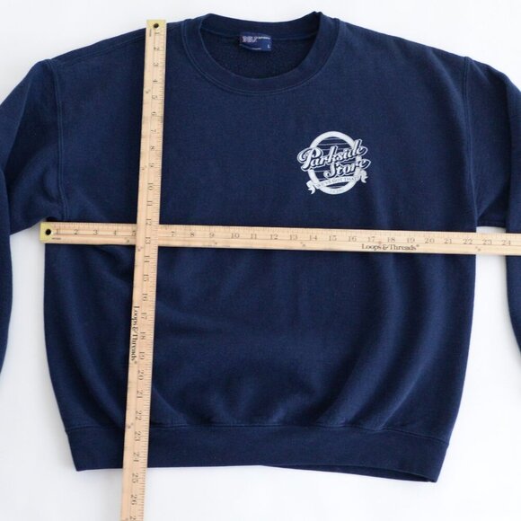 Vintage MV Sport Parkside Store Navy Crew Neck Sweater L Made In Honduras Size L - Picture 4 of 9